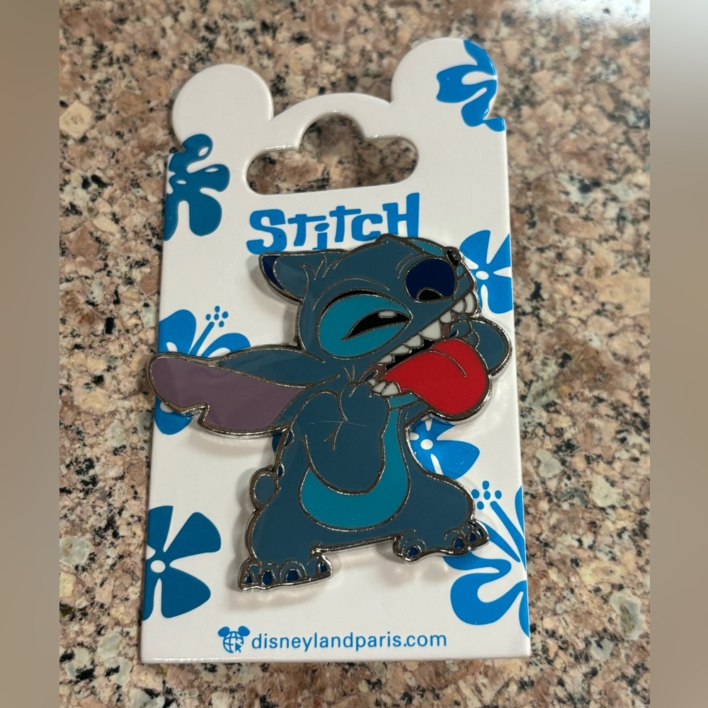 Disney Stitch Tongue Out Disneyland Paris DLP Trading Pin NEW